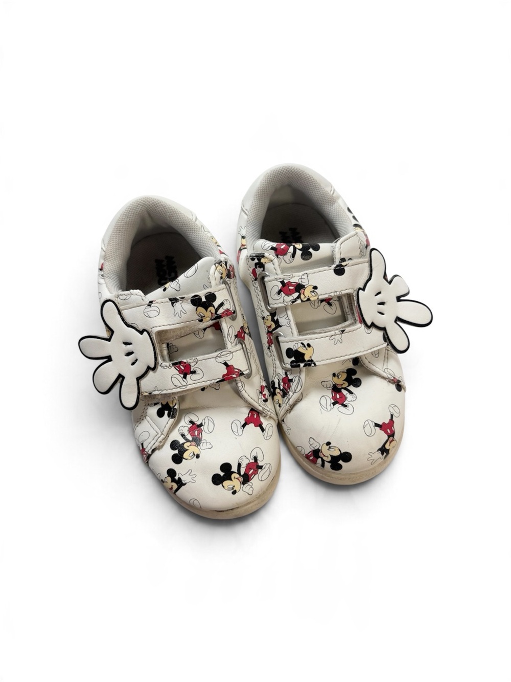 Official Disney Mickey Mouse White 3D Glove Strap Low Top Sneakers Shoes 11 Fair